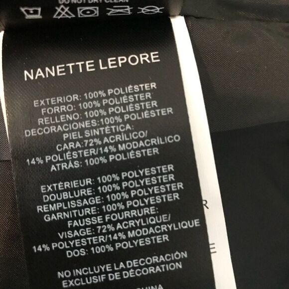 NANETTE Lepore Long Faux Fur Hooded Puffer Coat gunmetal Gray - Picture 11 of 15
